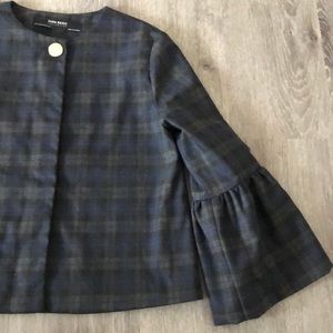 ZARA basics plaid jacket blazer